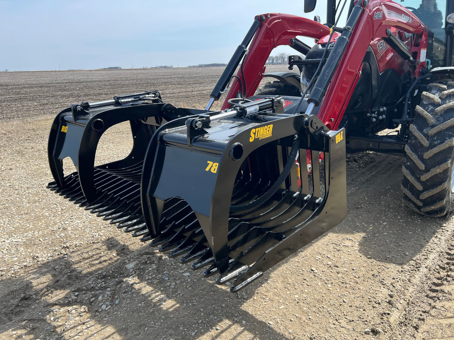 Stinger Attachments Open Sides Rock Grapple for Tractor