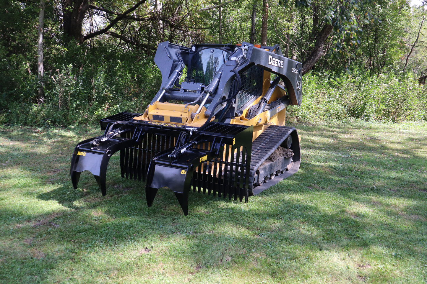 Stinger Attachments Open Sides Rock Grapple Bucket for Skid Steer